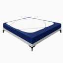 Biscaynebay Decorative Box Spring Cover Full & Full XL Size, Navy Luxurious Jersey Knitting Stretchy Wrap Around 4 Sides Bed Skirt for Home/Hotels, Easy Fit Wrinkle & Fade Free Machine Washable