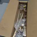 1 inch Curtain Rods for windows 36 to 72" with Crystal Diamond Ball Finials, Single Rod Adjustable Curtain Rod(Gold)