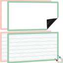 TecUnite 4pcs Jumbo Magnetic Draw & Write Paper 21.5" x 18" Dry Erase Handwriting Lined Paper Magnetic Lined Sheet for School, Office, Kitchen Fridge, Kids Drawing (Pink+Green)