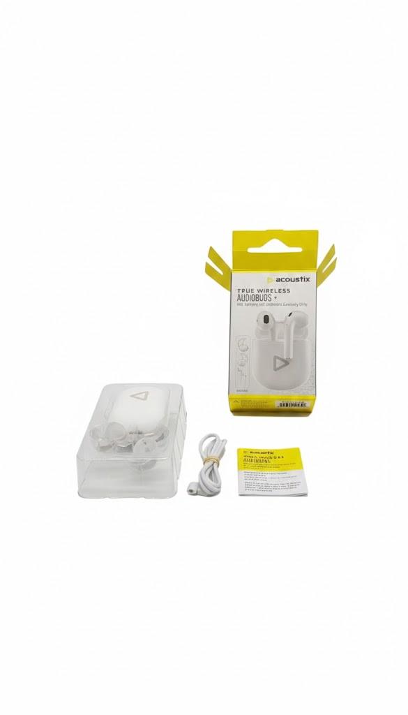 Acoustix True Wireless Audiobuds w/Charging Case - White