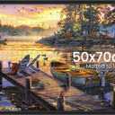 upsimples 19.7x27.6 Puzzle Frame, Display 18x24in with Mat or 50x70cm Without, Wall Hanging 1000 Pieces Puzzles Frames, Black, 1 Pack
