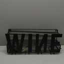 Wall Mounted Metal Wine Rack - Wine Rack Wall Mount Wine Bottle Holder 4 Long Stem Glass Holder & Wine Cork Storage Wine