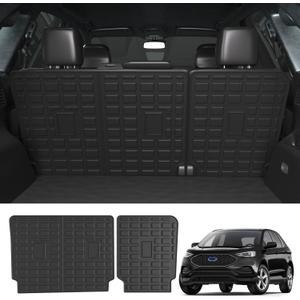 powoq Backrest Mats Compatible with 2015-2024 Ford Edge Seat Back Protector TPE Backrest Mats All Season Protection (Only Fit 5-Seater) Replacement for 2015-2024 Ford Edge Accessories (Backrest Mat)