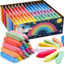 150 Pcs Jumbo Sidewalk Chalk Set for Kids 30 Colors, Cone Shaped Giant Colorful Chalk Bulk, Non-Toxic Colored Washable Chalk For Driveway, Pavement, Outdoors, Blackboard, Playground