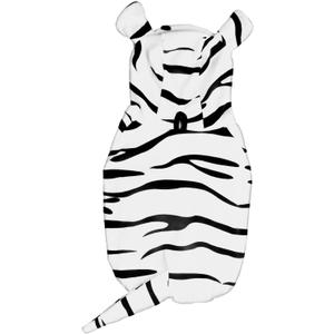 DELIFUR Dog White Tiger Costume - Dog Funny Hooded Halloween Cosplay Cute Costume for Small Medium Dogs Pet Special Events Photo Props Accessories (White, Large)
