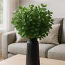 Black Ceramic Vase, 8 Inch Conical Flower Vase for Pampas Grass, Modern Minimalist Ribbed Decorative Vase for Living Room Table, Shelf Decor