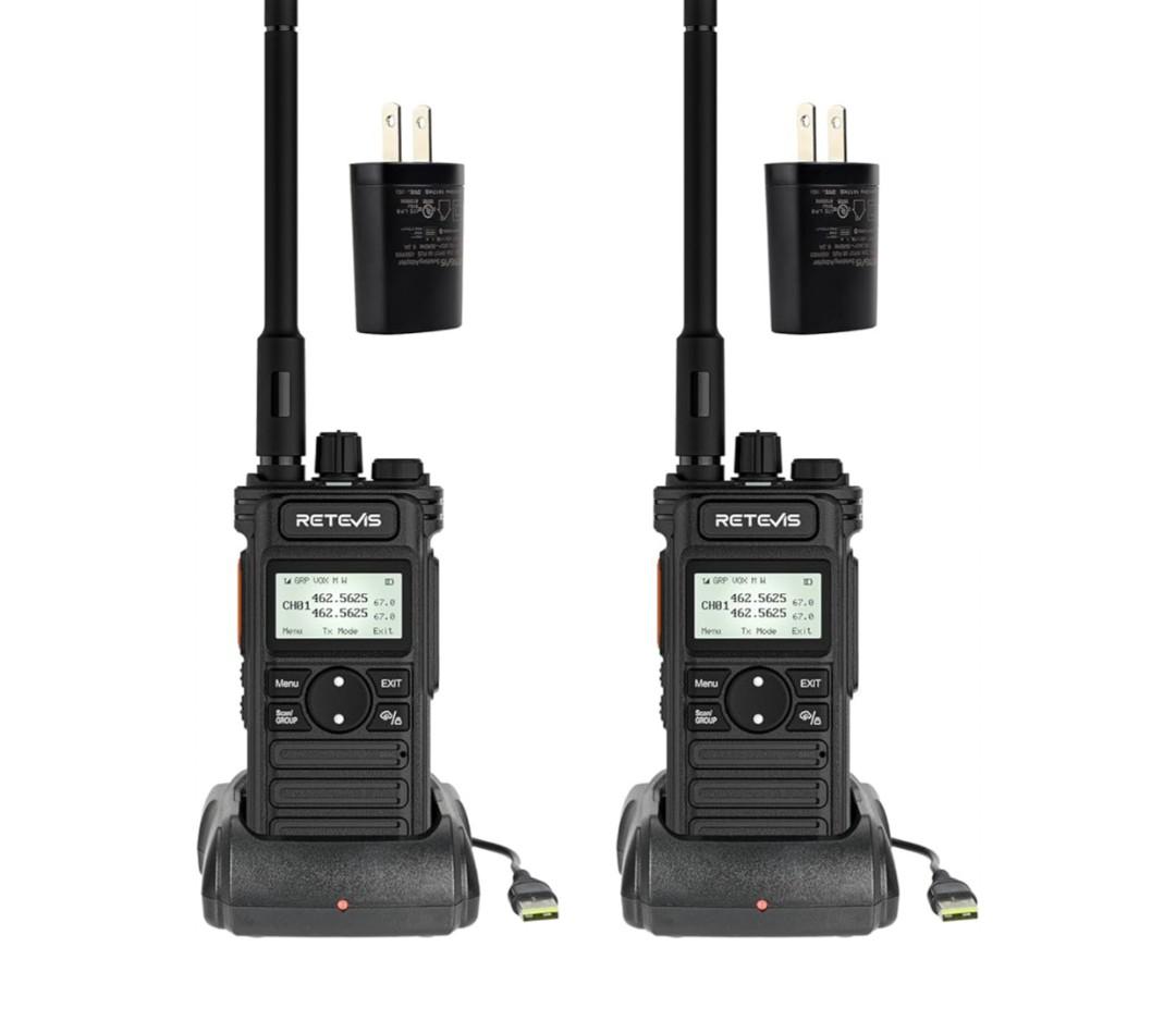 Retevis RT86S Two Way Radio Long Range, Emergency Radio Walkie Talkie with LCD Screen, NOAA, High Power, Durable GMRS  Way Radio,16H Battery Llife, Type-C, for Snowstorm Off-Road Hunting(4Pack)