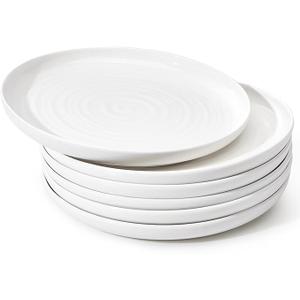 Sweese Dessert Plates, 7.8 Inch Porcelain Round Salad Plates Set of 6, Small Appetizer, Small Dish Set, Microwave & Dishwasher Safe, Scratch Resistant Slates set, White