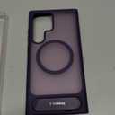 TORRAS Strong Magnetic & Seamless Stand for Samsung Galaxy S24 Ultra Case, Fit for MagSafe, Mil-Grade Drop Protection, Kickstand for Samsung Galaxy S24 Ultra Case, Translucent Back/Purple Edge