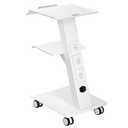 VEVOR Lab Trolley, Rolling Lab Cart with Built-in Socket, 3-Layer Metal Mobile Trolley, Tray Rolling Clinic Cart with Swivel Wheels, 220 lbs Weight Capacity, for Lab, Clinic, Beauty and Salon