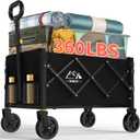NWH Collapsible Wagon Cart with Wheels Foldable, 360lbs Large Capacity Portable Folding Utility Heavy Duty Beach Wagons Cart with All-Terrain Wheels for Shopping, Camping, Sports, Garden