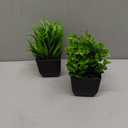Der Rose 2 Pack Fake Plants Small Artificial Potted Plants Faux Plants Black Bathroom Accessories for Home Office Desk Bathroom Decor Indoor