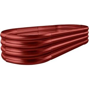 Land Guard Galvanized Raised Garden Bed Kit, Planter Boxes Outdoor, Oval Large Metal Beds for Vegetables(Brown) | 4×2×1ft(1pcs）