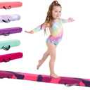 Home Balance Beam - Sizes 210/240/270/300 cm - Amazing Balance Equipment for Kids at Home - Faux Suede, High Density EVA Foam - Flashcards, Carrying Straps, Carry Bag, 8 FT / 240cm