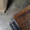 Utility Slim Storage Cart, 4 Tier Small Rolling Kitchen Laundry Room Cart with Wood Top, Metal Narrow Bathroom Storage Cabinet Mobile Shelf Unit Organizer Trolley with Handle for Narrow Space (7.1 Inch Wide, Black)