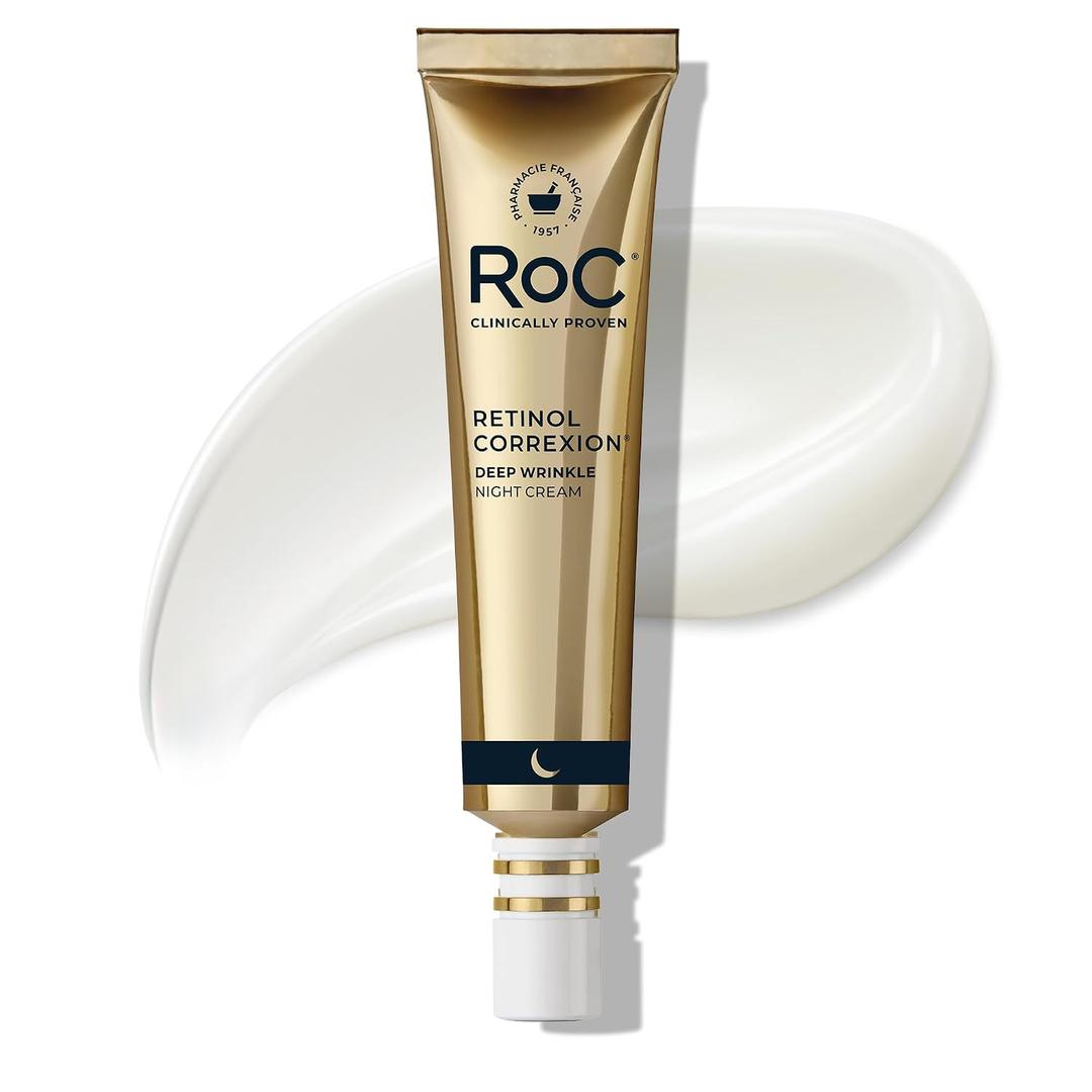 RoC Retinol Correxion Night Cream for Deep Wrinkles, Anti Aging Skincare Treatment Women and Men, 1.0 oz 