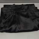 Women's Satin Wide Leg Palazzo Pants Plicated Silky Pull on Party Dress Casual Pant Trouser (Black), S