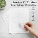 3" X 2" Matte White Printable Shipping Labels (100 Sheets, 1000 Stickers) Mailing and Address Labels, Product Packaging Stickers for Laser & Inkjet Printers - Spartan Industrial Template R011