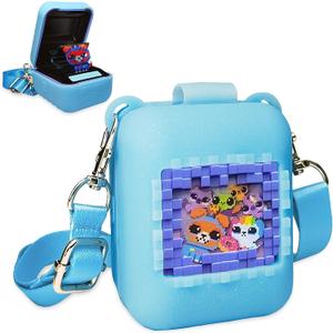Silicone Cover Case for Bitzee Original Interactive Digital Pet | Protective Skin Cover for Bitzee Original Virtual Electronic Pets with Lanyard Accessories (Blue)