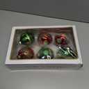 Kurt Adler 80MM Glass Red & Green Decorative Ball Ornaments, 6-Piece Box