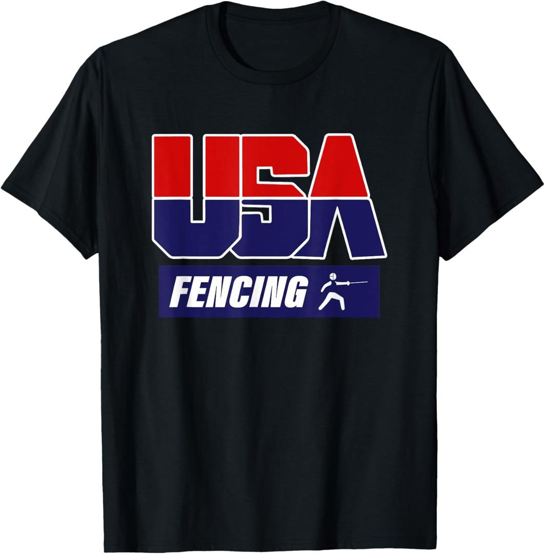 Fencing 2021 USA Team T-Shirt (Black, W Small)