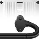 Wrap Around Curtain Rod 18-45 Inch(1.5-3.75 Feet), 5/8'' Adjustable Heavy Duty Blackout Drapery Rod, Curved Ceiling Mount Room Darkening Curtain Rods for Windows, Black