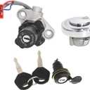 Ignition Switch Lock with Lock Keys Fuel Gas Cap 4TR-82501-00 Replacement for Yamaha 650 1100 XVS650 XVS1100 V-Star XVS1100A XVS125 XVS400 Drag Star