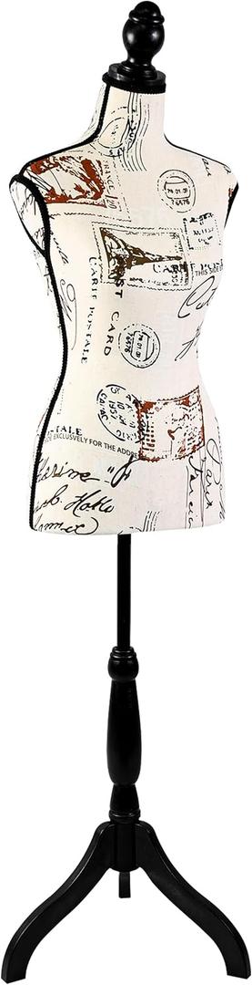 SereneLife Female Torso Mannequin Display - Sturdy and Durable, Adjustable Dress Form (52-64"), Lightweight, Easy-to-Assemble, Stable Tripod Stand, Smooth Surface for Retail Clothing Display