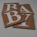 Burlap Print Baby Shower Boxes for Gender Reveal Party Gender Neutral Baby Shower Centerpiece Decor - 4 Pcs Burlap Grain Baby Cubes Baby Blocks with Letters, Rustic Baby Shower Decorations