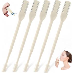 Nose Hair Trimmer 5 Pcs 2-in-1,2026 New Double Sided Nose Trimmer.Portable 360 Rotating Manual Nasal Hair Cutter for Men and Women, Manual Hair Remover for Home Travel Essentials (Butter Yellow -5pcs)