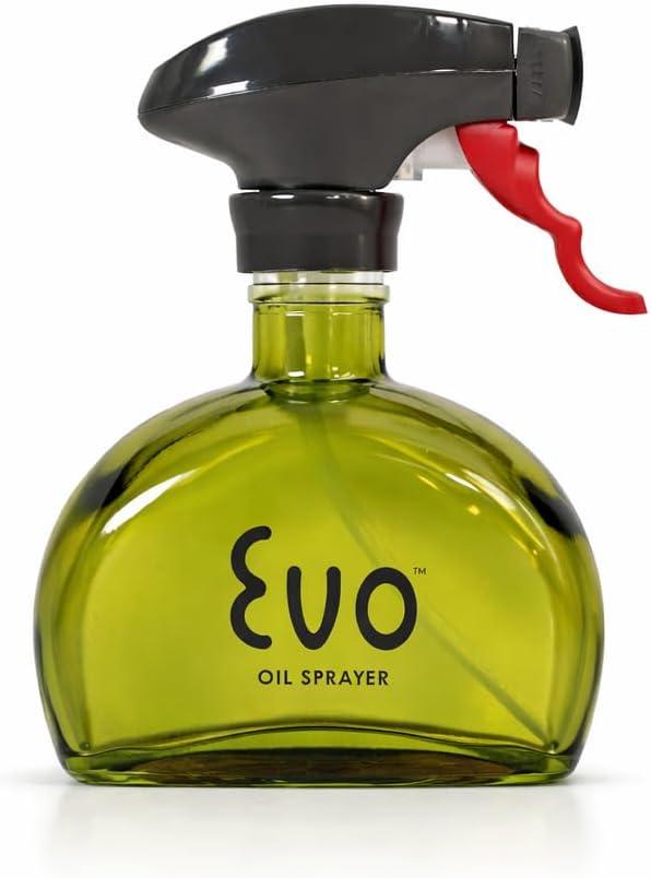 Evo Glass Oil Sprayer, Non-Aerosol For Olive Oil, Cooking Oils And Vinegars, Green, 6-Ounce Capacity, For Grilling, Roasting, Air Frying, Baking And Salad Prep
