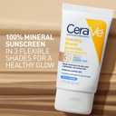 CeraVe Hydrating Mineral Sunscreen SPF 30 with Sheer Tint, Tinted Mineral Sunscreen with Zinc Oxide & Titanium Dioxide, Blends Seamlessly For Healthy Glow, Light, 1.7 Oz