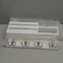 Key Holder Wall Mount, Wooden Adhesive Mail and Key Organizer with Drawer, Small Shelf, 8 Hooks, 2 Installation Methods, White