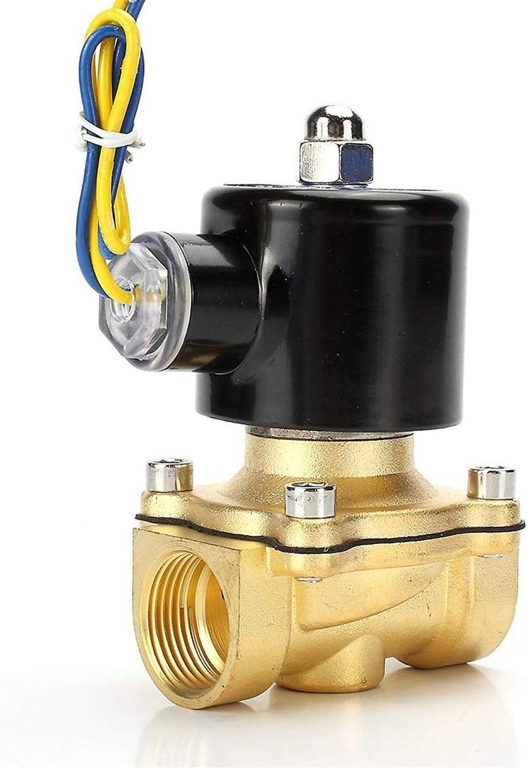 Beduan Brass Electric Solenoid Valve, 1/2" 220V Air Valve Normally Colsed for Water Air Gas Fuel Oil