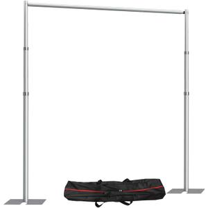 10x 8.6ft Pipe and Drap Backdrop Stand Kit ,Heavy Duty Adjustable Frame Backdrop Stand With Flat Base,Carry Bag for Event, Birthday Party, displays and Wedding Decoration.