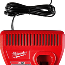 Milwaukee Genuine OEM 48-59-2401 M12 Lithium Ion 12 Volt Battery Charger w/LED Indicating, Red