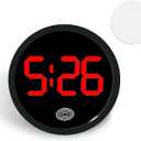 1 PC Mini LED Digital Clock, Self-Adhesive Digital Dashboard Display Clock, Luminous LED Time Touch Watch, Universal for Most Cars, Trucks, SUVs (Red)