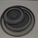 Tovolo Microwave Splatter Cover for Food, 3-Pack (Charcoal) - Collapsible & Vented Silicone Splatter Guard Lid - Microwave Plate & Dish Cover with Handle - BPA-Free Kitchen Gadget for Meal Prep (Set of 3 (Small/Medium/Large))