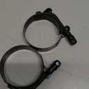 ISPINNER 2 Pack 2 Inch Stainless Steel T-Bolt Hose Clamps, Clamp Range 56-64mm for 2" Hose ID (Black)