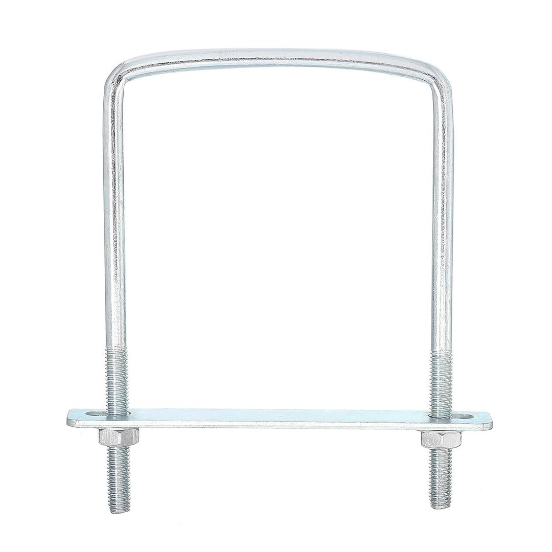 uxcell Square U-Bolts, 4 Sets 100mm Inner Width 150mm Length M8 Zinc-Plated Carbon Steel U Clamp Bolt with Nuts and Plates, for Boat Trailer