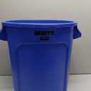 Rubbermaid Commercial Products BRUTE Heavy-Duty Round Trash/Garbage Can with Venting Channels, 10-Gallon, Blue, Waste Container for Landscapers/Construction/Restaurants/Offices/Driveway, Pack of 1