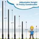 20FT Street Light Pole, Galvanized Steel Post with Rebar Base