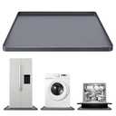 Washing Machine Mat Silicone for Small Compact Washer and Dryer Under/Top, Drain Pan Drip Tray Floor Protector Non-Slip Flexible Soft Mat Waterproof 27"x27" Gray