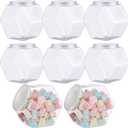 Yahenda 8 Pcs Hexagon Plastic Jars Cookie Jars with Airtight Lids Clear Candy Jar Wide Round Mouth Snacks Dog Food Candy Containers Reusable Coffee Display for Gifts and Storage (30 oz)