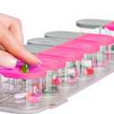 Sagely SMART XL Weekly Pill Organizer - extra large 7 day AM/PM Pill Box 2 Times a Day with Free Reminder App (Large Enough to Fit Fish Oil, Cod Liver Oil, Vitamin D Supplements & Vitamins)(Pink/Gray)