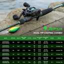 KastKing Zephyr Dual-Tip Fishing Rod and Reel Combo,Spinning & Baitcaster Combo,Dual Tips Section for Different Powers,IM6 Graphite 2-Piece Rod with Extra Tip,Sensitive & Powerful,Freshwater Fishing