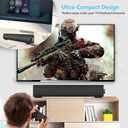 Portable Soundbar for TV/PC, Outdoor/Indoor Wired & Wireless Bluetooth 5.0 Speaker with Remote Control and Coax Cable, 2X5W Mini Home Theater Sound bar with Built-in Subwoofers for Projector (Updated)