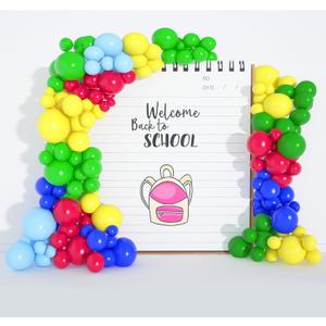 Assorted Rainbow Latex Balloons, 139 Pack 12&10&5 inch Round Bright Color Balloons for Back to School Ceremy Birthday Baby Shower Wedding Party Decorations