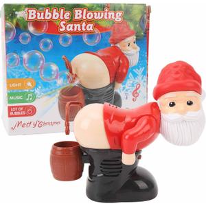 Xmas Bubble Machine with Unique Design, Prank Effect, Xmas Figure Bubble Makers, Bubble Blowing Machine Fun for Parties, Family Gatherings, and Celebrations