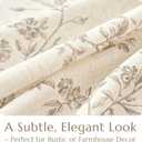 jinchan Floral Linen Kitchen Curtains with Attached Valance 36 Inch Length Farmhouse Cafe Tier Curtains for Living Room Bathroom Rustic Half Window Light Filtering Small Drapes 2 Panels Taupe,30"W x 36"L (Pack of 2)